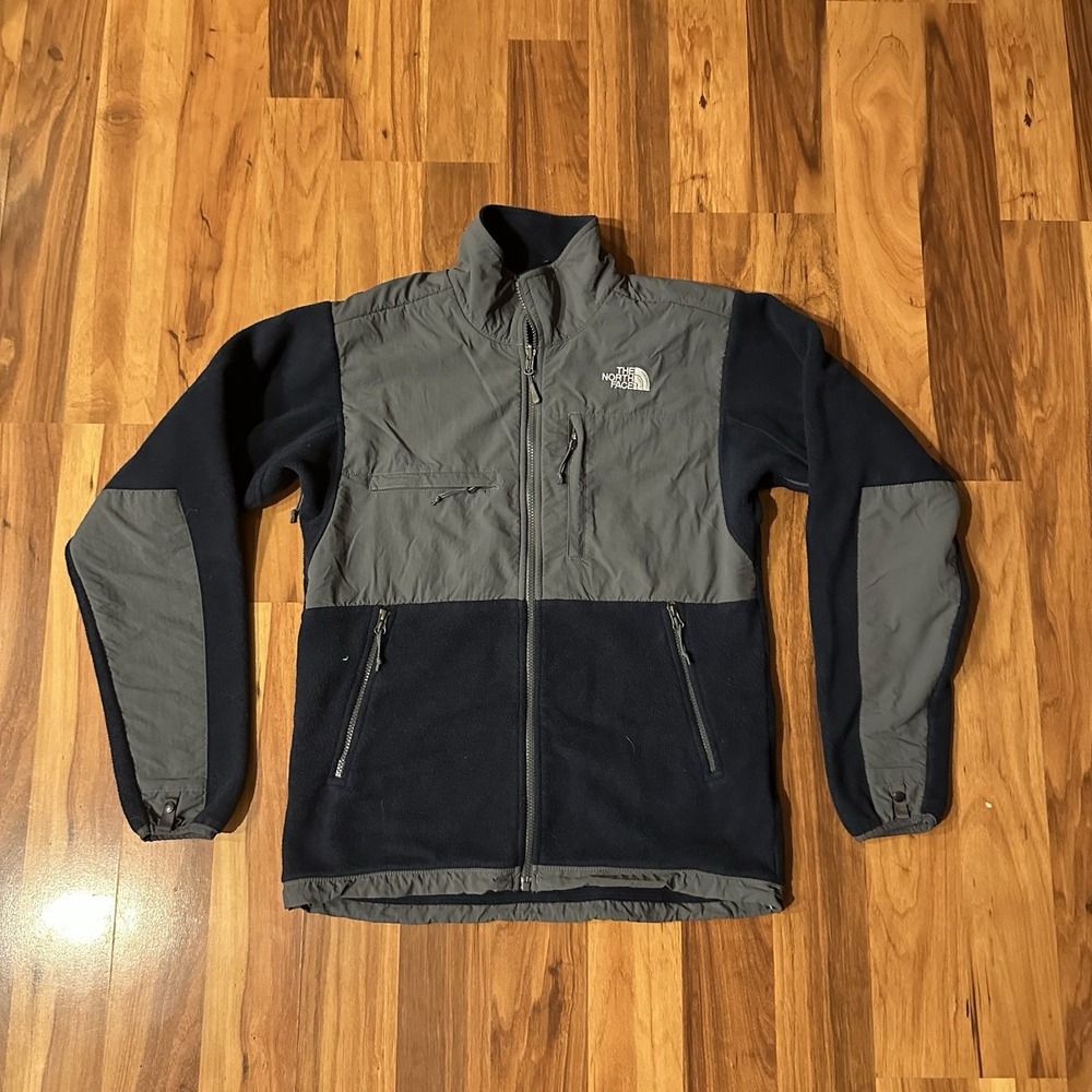 The North Face Denali Fleece Jacket Mens Small Gray Full Zip Two Tone